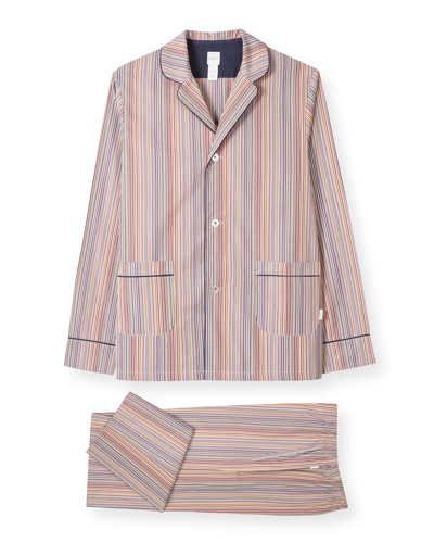 Paul Smith Multicolor Signature Striped Pyjama Set In Pink