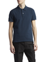 Tom Ford Logo Embroidery Cotton Polo Shirt In Medium Blue Solid