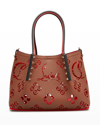 Christian Louboutin Cabarock Small Loubinthesky Perforated Tote Bag In Biscotto/loubi