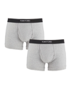 Tom Ford Mens Grey Branded-waistband Fitted Pack Of Two Stretch-cotton Briefs L In Grey