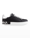 DOLCE & GABBANA LEATHER LOGO LOW-TOP SNEAKERS