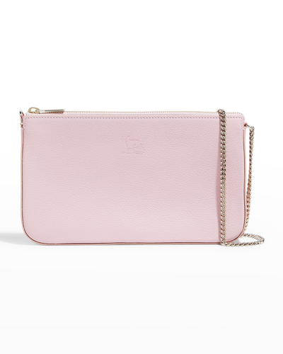 Christian Louboutin Loubila Hybrid Zip Leather Crossbody Bag In Rose