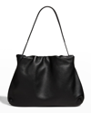 The Row Bourse Shoulder Bag In Leather In Black