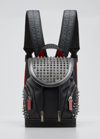 Christian Louboutin Men's Explorafunk Spiked Leather Backpack In Black Multy