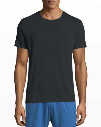 Derek Rose Men's Marl Crewneck Short-sleeve Knit Tee In Charcoal