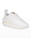 Lanvin Men's Jl Leather Low-top Sneakers In Optic White