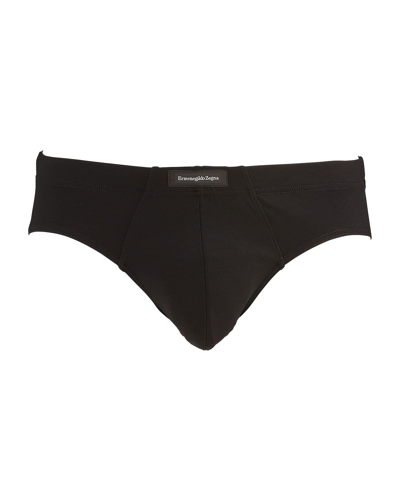 Zegna Men's Micromodal Solid Stretch Briefs In Black