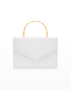 Amina Muaddi Amini Pernille Chain Top-handle Bag In Calf White/gold