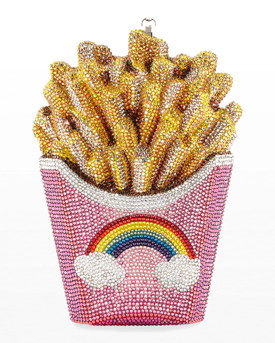 Judith Leiber French Fries Rainbow Clutch Bag In Pink