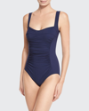 Karla Colletto Ruch-front Underwire One-piece In Navy