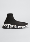 Balenciaga Speed Stretch-knit High-top Sock Trainer In Black/black/white