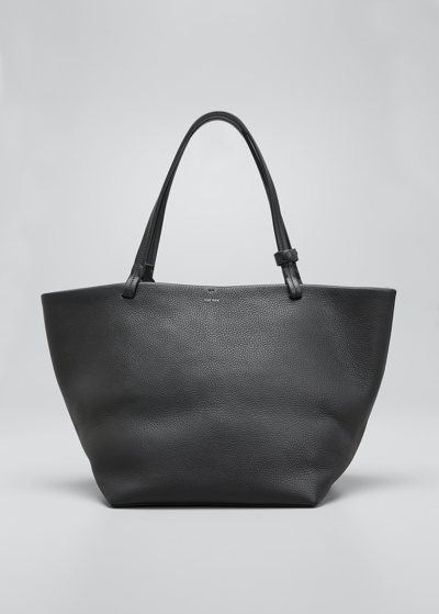 The Row Park Leather Shopper Tote Bag In Black
