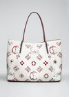 Christian Louboutin Cabarock Large Loubinthesky Perforated Tote Bag In Snow Loubi