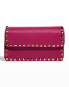 Valentino Garavani Rockstud Pouch Leather Shoulder Bag In Rose Violet
