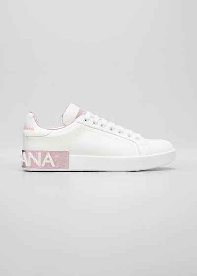 DOLCE & GABBANA PORTOFINO BICOLOR LOGO LOW-TOP SNEAKERS