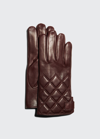 Guanti Giglio Fiorentino Men's Quilted Napa Snap Gloves With Cashmere Lining In Bordeaux