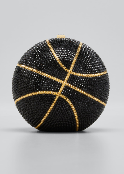 Judith Leiber Basketball Crystal Sphere Clutch Bag In Silver/black