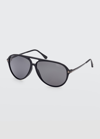 Tom Ford Men's Samson Aviator Sunglasses In Black/grey