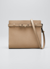 Valextra B-tracollina Leather Shoulder Bag In Oyster