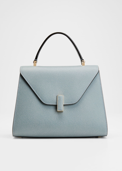Valextra Iside Media Envelope Flap Top-handle Bag In Blue