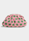 Maria La Rosa Game Striped Crochet Clutch Bag In Pink/green