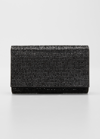 Judith Leiber Fizzy Crystal Flap Clutch Bag In Nero