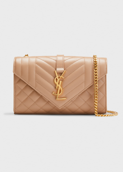 Saint Laurent Small Ysl Monogram Leather Satchel Bag In Natural/multi