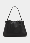 The Row Bourse Shoulder Bag In Leather In Black