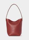 The Row Small Lux Grain Park Leather Tote Bag In Terracotta