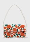 Staud Tommy Floral Shoulder Bag In Orange/white
