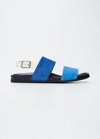 Manolo Blahnik Men's Jesolo Suede-leather Sandals In Blue