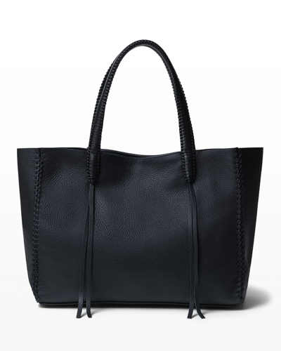 Callista Iconic Medium Stitched Tote Bag, Perissa Matte In Matte Black