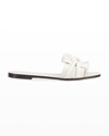 Tory Burch Knotted Rope Flat Slide Sandals In New Ivory