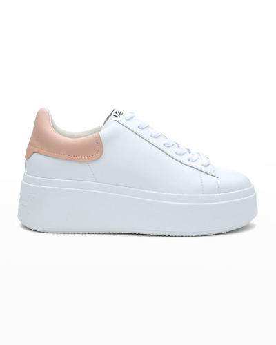 Ash Moby Bicolor Platform Sneakers In White/pink