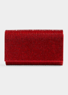 Judith Leiber Fizzy Crystal Flap Clutch Bag In Silver/red