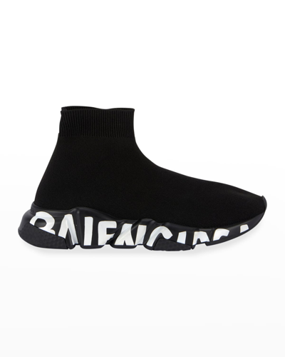 Balenciaga Speed Stretch-knit High-top Sock Trainer In Black/black/white
