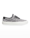 Saint Laurent Men's Venice Abstract-print Low-top Sneakers In Nero Multicolor