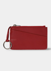 The Row Zip Wallet In Calf Leather In Chili