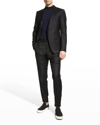 Zegna Men's Tonal Stripe Wool-silk Suit In Black Stripe