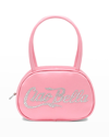 Amina Muaddi Ciao Bella Embellished Satin Top-handle Bag In Light Pink