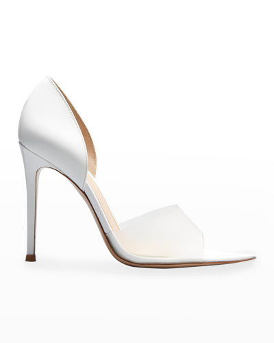 Gianvito Rossi Bree 105mm Pexi Peep-toe D'orsay High-heel Sandals In White/white