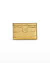 Tom Ford Metallic Croc-embossed Card Case In Gold