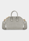 Givenchy Mini Antigona Monogram Top-handle Bag In Stone Grey