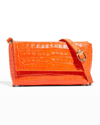 Maria Oliver Malala Glazed Crocodile Crossbody Bag In Orange