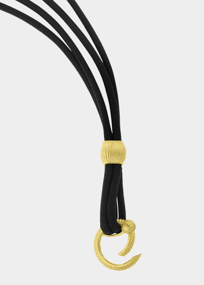 Paul Morelli Meditation Bell Black Cotton Cord With 18k Gold