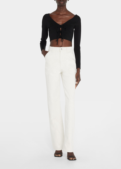 Alice And Olivia Sharee Cropped Pullover In Black