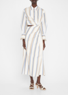 Jonathan Simkhai Marge Heavy Cotton Midi Dress In Nougat Stripe
