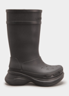 Balenciaga High-shaft Boots With Sculptural Sole In Noir