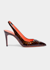 Santoni Honalei Double-monk Slingback Pumps In Brown