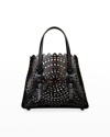 Alaïa Mina 20 Tote Bag In Vienne Perforated Leather In Noir